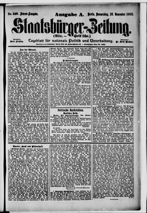 Staatsbürger-Zeitung on Nov 16, 1905