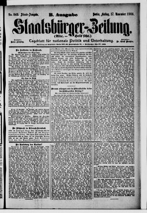 Staatsbürger-Zeitung on Nov 17, 1905