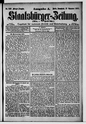 Staatsbürger-Zeitung vom 18.11.1905