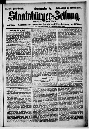 Staatsbürger-Zeitung on Nov 24, 1905