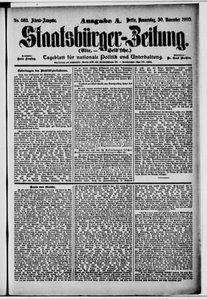 Staatsbürger-Zeitung on Nov 30, 1905
