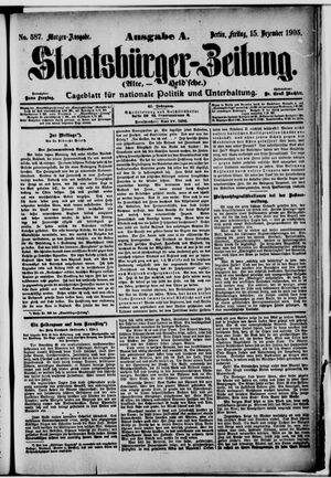 Staatsbürger-Zeitung on Dec 15, 1905