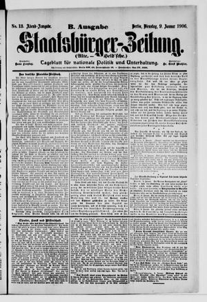 Staatsbürger-Zeitung on Jan 9, 1906