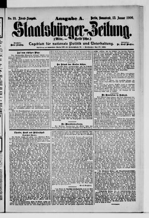 Staatsbürger-Zeitung on Jan 13, 1906