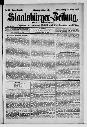 Staatsbürger-Zeitung on Jan 14, 1906