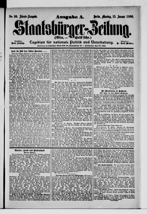 Staatsbürger-Zeitung on Jan 15, 1906