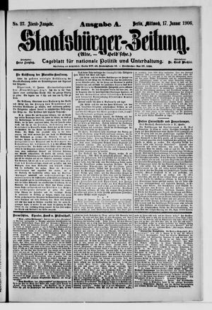 Staatsbürger-Zeitung on Jan 17, 1906