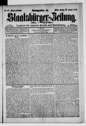 Staatsbürger-Zeitung on Jan 26, 1906