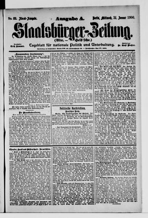 Staatsbürger-Zeitung vom 31.01.1906