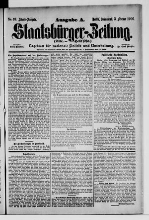 Staatsbürger-Zeitung on Feb 3, 1906