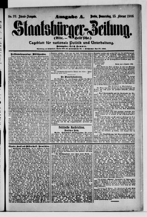 Staatsbürger-Zeitung vom 15.02.1906