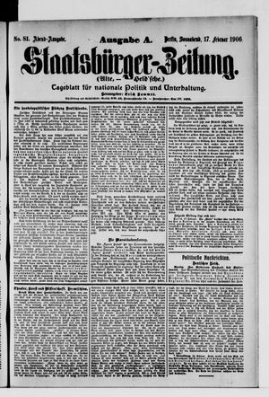 Staatsbürger-Zeitung on Feb 17, 1906