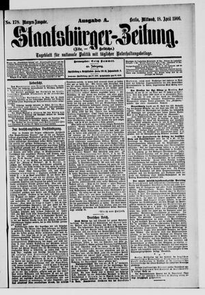 Staatsbürger-Zeitung on Apr 18, 1906