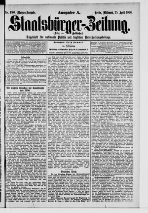 Staatsbürger-Zeitung on Apr 25, 1906