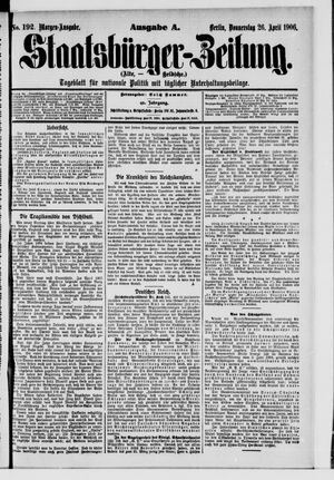 Staatsbürger-Zeitung on Apr 26, 1906