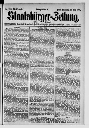 Staatsbürger-Zeitung on Apr 26, 1906