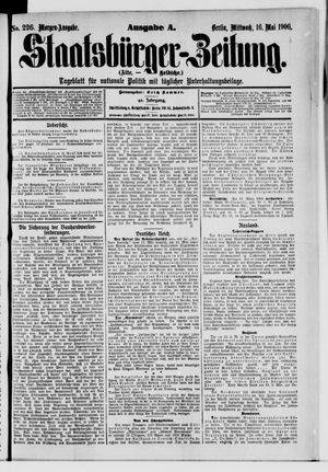 Staatsbürger-Zeitung on May 16, 1906
