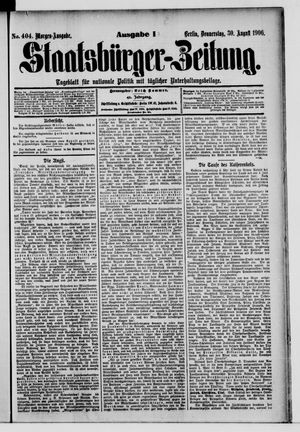 Staatsbürger-Zeitung on Aug 30, 1906