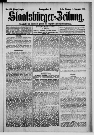Staatsbürger-Zeitung vom 11.09.1906