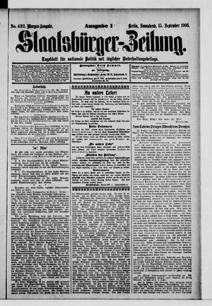 Staatsbürger-Zeitung vom 15.09.1906