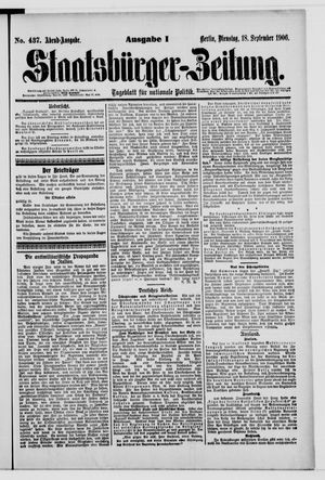 Staatsbürger-Zeitung vom 18.09.1906