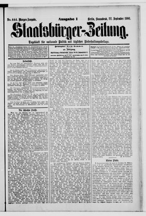 Staatsbürger-Zeitung vom 22.09.1906