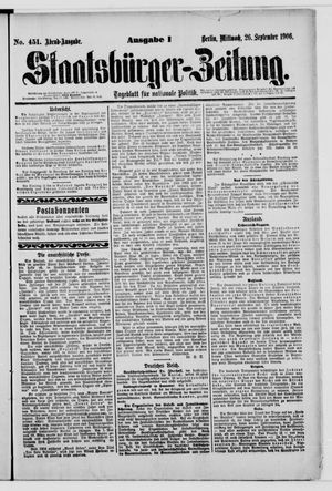 Staatsbürger-Zeitung vom 26.09.1906