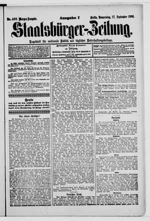 Staatsbürger-Zeitung vom 27.09.1906