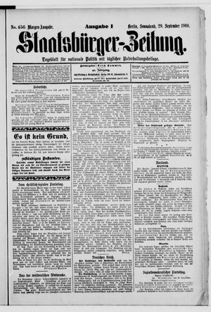 Staatsbürger-Zeitung vom 29.09.1906