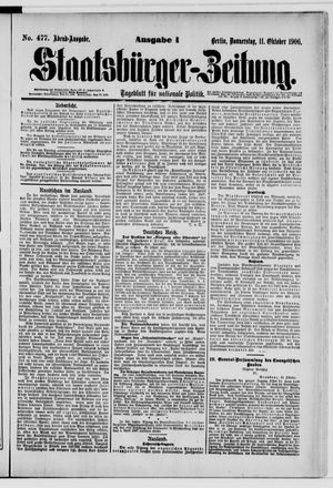 Staatsbürger-Zeitung on Oct 11, 1906