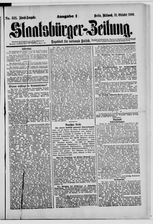 Staatsbürger-Zeitung vom 31.10.1906