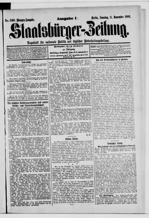 Staatsbürger-Zeitung vom 11.11.1906