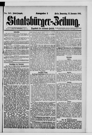 Staatsbürger-Zeitung vom 22.11.1906