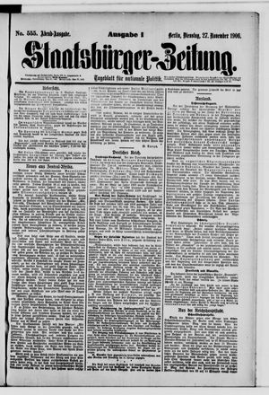 Staatsbürger-Zeitung vom 27.11.1906