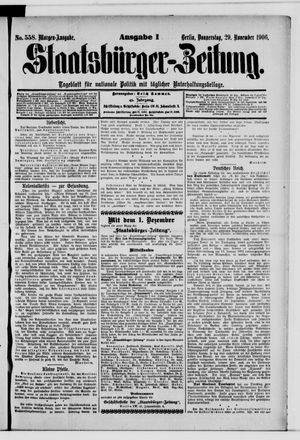 Staatsbürger-Zeitung vom 29.11.1906