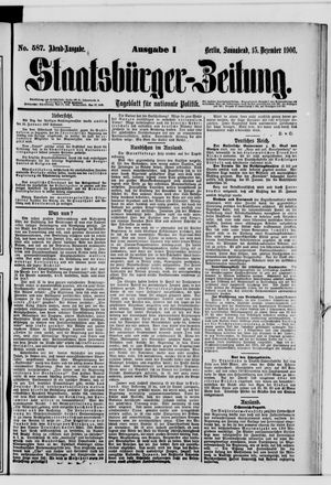 Staatsbürger-Zeitung on Dec 15, 1906