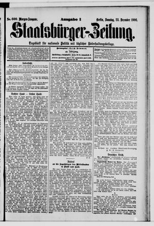 Staatsbürger-Zeitung on Dec 23, 1906