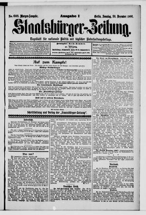 Staatsbürger-Zeitung on Dec 30, 1906