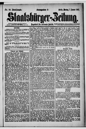 Staatsbürger-Zeitung on Jan 7, 1907