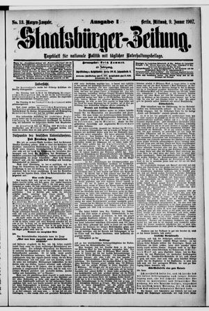 Staatsbürger-Zeitung vom 09.01.1907