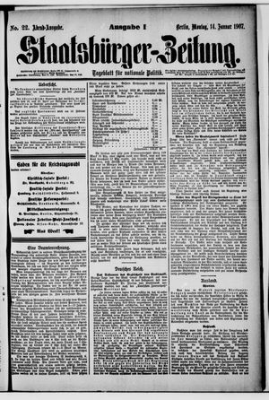 Staatsbürger-Zeitung on Jan 14, 1907