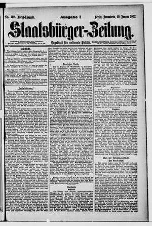Staatsbürger-Zeitung on Jan 19, 1907