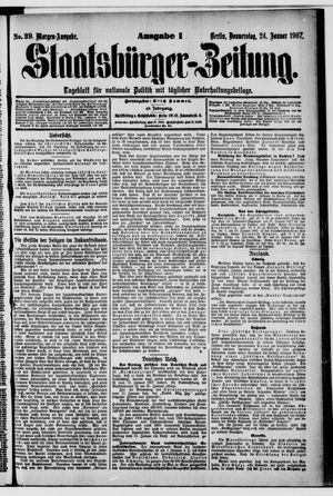 Staatsbürger-Zeitung on Jan 24, 1907