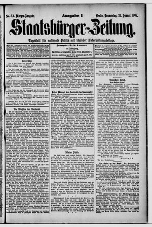 Staatsbürger-Zeitung vom 31.01.1907