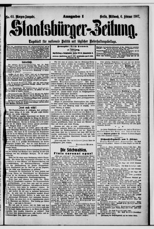 Staatsbürger-Zeitung on Feb 6, 1907