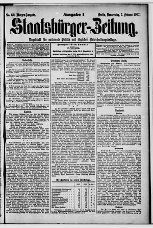 Staatsbürger-Zeitung vom 07.02.1907