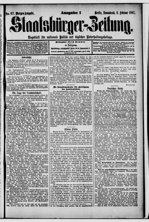 Staatsbürger-Zeitung on Feb 9, 1907