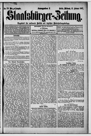 Staatsbürger-Zeitung on Feb 13, 1907