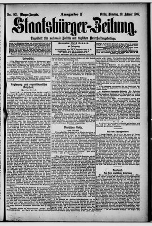 Staatsbürger-Zeitung on Feb 19, 1907