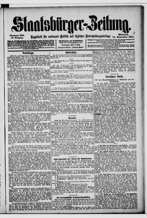Staatsbürger-Zeitung on Sep 18, 1907